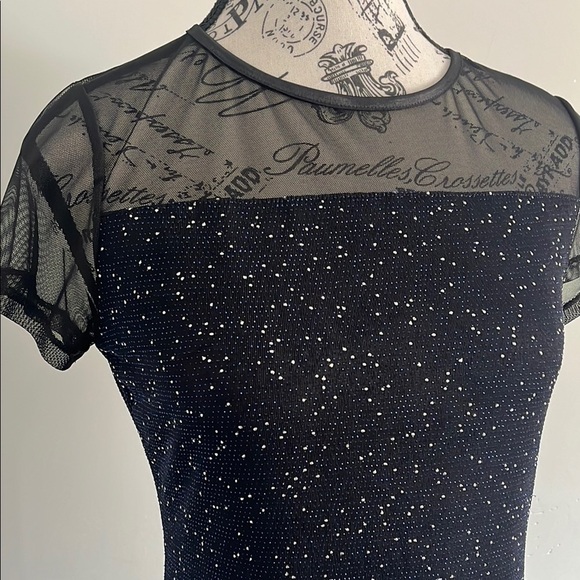 Black Sheer Glitter Top - Picture 2 of 4